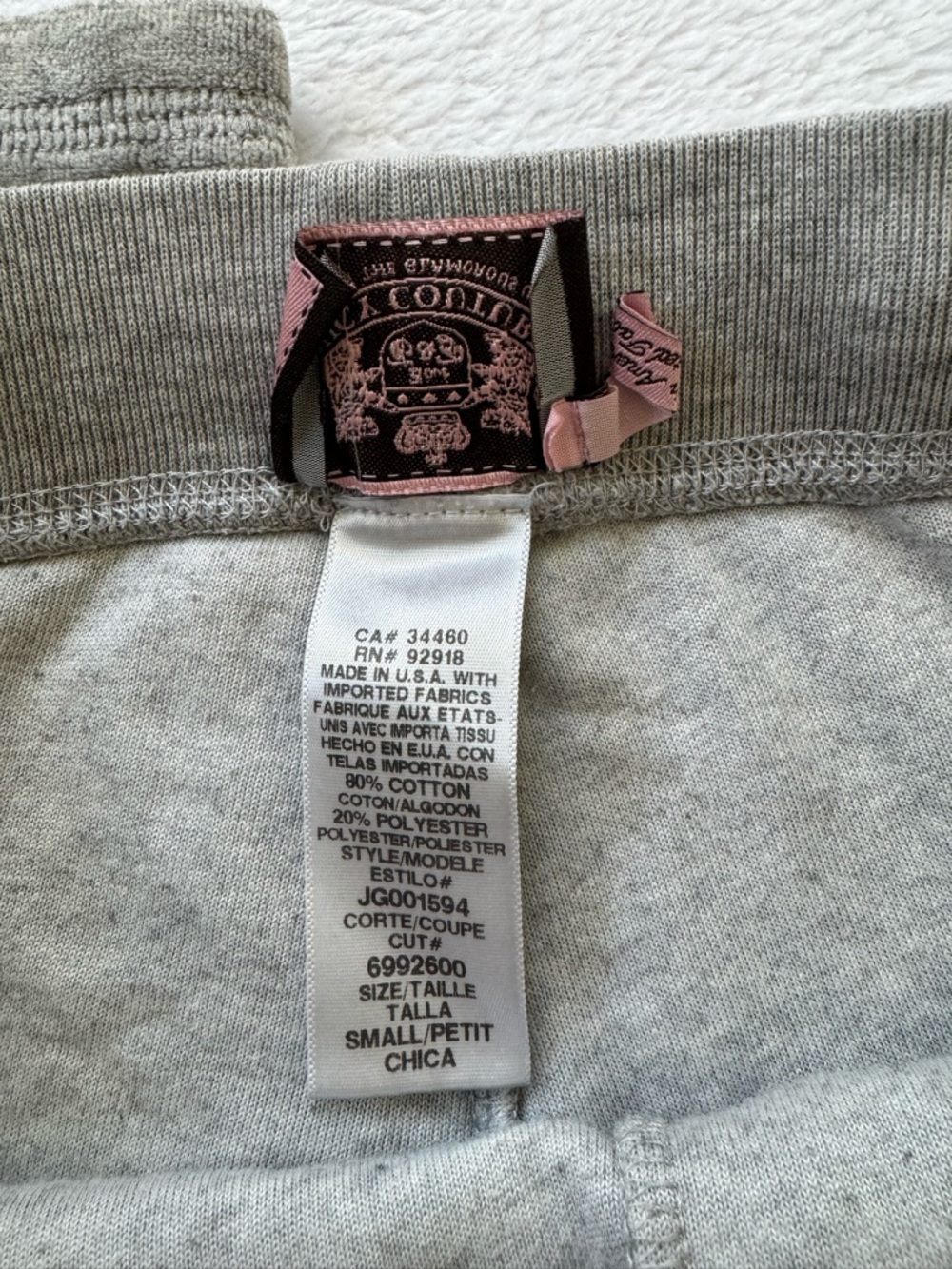 Y2K Juicy Couture Gray Graphic Drawstring Sweatpants - Picture 3 of 8